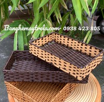 Khay mây nhựa chữ nhật