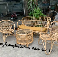 3 Sofa mây tự nhiên tay cuộn