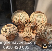 Đèn ngủ để bàn mây tre
