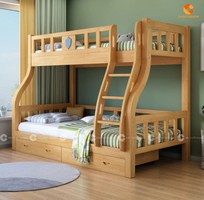 2 Giường Tầng Gỗ Tự Nhiên Chắc Chắn Cho Bé