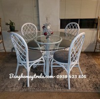 1 Bộ bàn ghế ăn mây tre