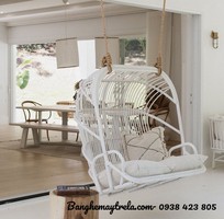 1 Ghế xích đu đôi mây tre đan tự nhiên treo trần nhà