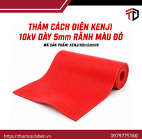 Thảm Cách Điện Kenji 10kv Dày 5mm Rãnh Màu Đỏ