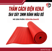 Thảm Cách Điện Kenji 5kv Dày 3mm Rãnh Màu Đỏ