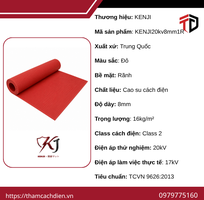 1 Thảm Cách Điện KENJI 20kV Dày 8mm Rãnh Đỏ