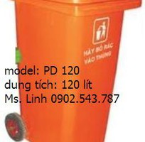 1 Thùng rác công nghiệp 120 lít, thùng chứa rác thải công nghiệp