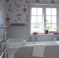 3 Phòng tắm cổ điển với giấy dán tường phong cách vintage