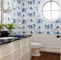 6 Phòng tắm cổ điển với giấy dán tường phong cách vintage