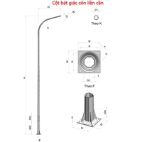 3 Cột đèn chiếu sáng, chóa đèn cao áp, vật tư đi kèm