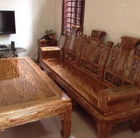 2 Bán bộ bàn ghế phòng khách làm từ gỗ lát hoa vân chun tuyệt đẹp