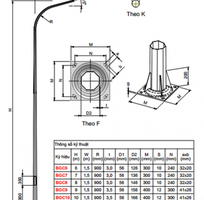 2 Khung móng cột đèn cao áp m16,m24 êcu,long đen ,ốc mũ