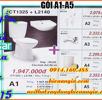 Mua bồn cầu Caesar tặng lavabo vòi xịt Caesar,KM hè Caesar 2015,mua trọn bộ TBVS