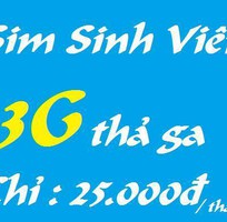 Bán sim Tân Sinh viên Vina đăng kí 3G 25k gọi các mạng 690đ giá 48k sim 10 số