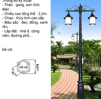 2 Trụ đèn trang trí sân vườn 2 đến 50 bóng giá rẻ, thiết kế miễn phí