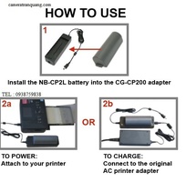 4 NB CP-2L Pin cho máy in ảnh di động Canon Shelphy và Adapter sạc CP200