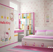 2 Giường ngủ Hello Kitty đáng yêu, bàn học Hello Kitty, Nội thất Cát Đằng
