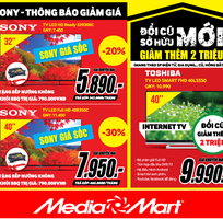 Tivi Sony, Toshiba giảm giá cực sốc tại Mediamart