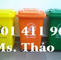 7 Thùng rác nhựa 60 lít, thùng rác công cộng, thùng rác nhựa 4 bánh xe, thùng rác