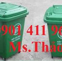 8 Thùng rác nhựa 60 lít, thùng rác công cộng, thùng rác nhựa 4 bánh xe, thùng rác