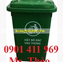 9 Thùng rác nhựa 60 lít, thùng rác công cộng, thùng rác nhựa 4 bánh xe, thùng rác
