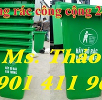 17 Thùng rác nhựa 60 lít, thùng rác công cộng, thùng rác nhựa 4 bánh xe, thùng rác