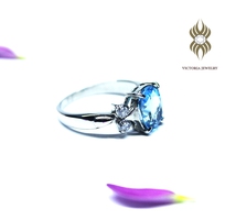 1 Nhẫn đá quý topaz versprechen - tự nhiên 100 - cam kết bảo hành mãi mãi