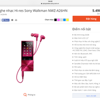 3 Máy nghe nhạc Sony Walkman 32GB màu hồng