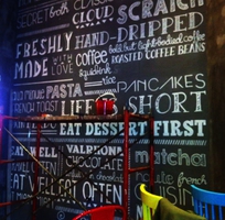 1 Vẽ chữ Typography - cách thức vẽ tranh tường đẹp nhất, rẻ nhất cho quán cafe