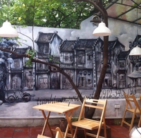 19 Vẽ tranh tường phố cổ trang trí nhà hàng, quán cafe