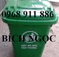 3 Thùng rác nhựa 2 bánh xe, thùng đựng rác thải công nghiệp, thùng rác 120l giá rẻ