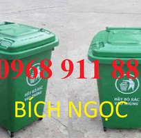 4 Thùng rác nhựa 2 bánh xe, thùng đựng rác thải công nghiệp, thùng rác 120l giá rẻ