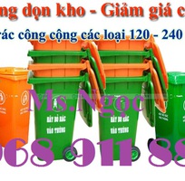 6 Thùng đựng rác thải công nghiệp, thùng rác nhựa 2 bánh xe, thùng đựng rác