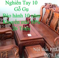 7 Bộ salon gỗ hương tay 10