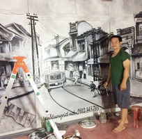 1 Vẽ tranh tường 3D phố cổ Hà Nội tại Hà Nội