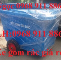 6 Xe rác công nghiệp, xe đẩy rác ,xe rác 660l, xe rác 3 bánh đúc đặc