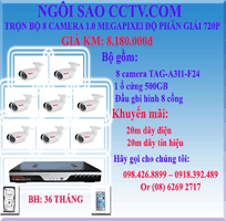 Trọn bộ 8 camera giá rẻ, uy tín, chất lượng, hàng chính hãng và bảo hành 3 năm