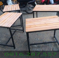 3 Đóng bàn ghế khung sắt mặt gỗ giá rẻ Đà Nẵng
