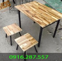 7 Đóng bàn ghế khung sắt mặt gỗ giá rẻ Đà Nẵng