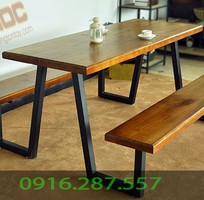 16 Đóng bàn ghế khung sắt mặt gỗ giá rẻ Đà Nẵng