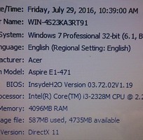 4 Acer Aspire E1-471 i3-2328M 2.2GHz, 4GB RAM, 500GB