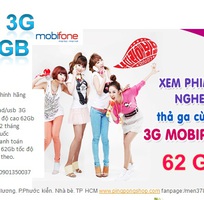 1 Sim 3G mobifone 62Gb/tháng/tốc độ cao.