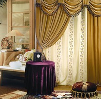 1 Rèm cửa phòng khách - Rèm vải gấm tráng xi một màu cao cấp giá rẻ
