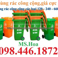 Thùng rác nhựa công cộng 120 lít,giá thấp nhất thị trường