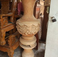 2 Lục Bình Kiểu Củ Tỏi Gỗ Xà Cừ