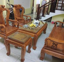 1 Bộ bàn ghế trạm khắc Minh quốc đào gỗ gõ đỏ cột 10 và cột 12