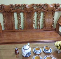 4 Bộ bàn ghế trạm khắc Minh quốc đào gỗ gõ đỏ cột 10 và cột 12