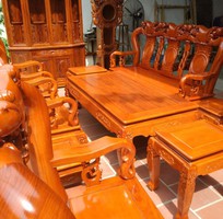 8 Bộ bàn ghế trạm khắc Minh quốc đào gỗ gõ đỏ cột 10 và cột 12