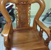 9 Bộ bàn ghế trạm khắc Minh quốc đào gỗ gõ đỏ cột 10 và cột 12
