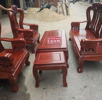 4 Bộ bàn ghế trạm voi gỗ lim tay 10 và tay 12