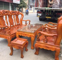 Bộ bàn ghế giả cổ Minh Quốc đào gỗ xà cừ